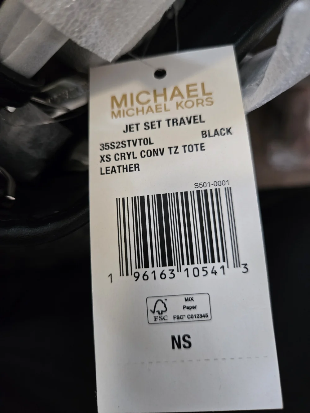 Michael Kors Black Pebbled Leather Tote with MK Logo Charm - Picture 3 of 5